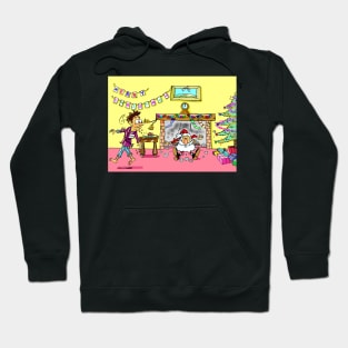 Santa falls down chimney Hoodie